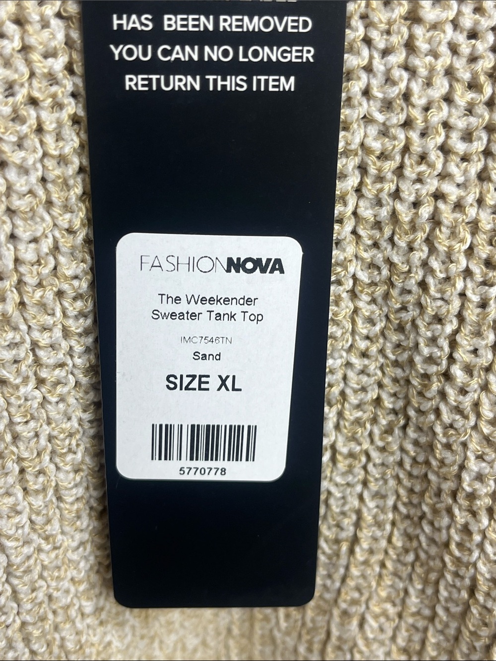 Fashion Nova Sand Knit Sweater Tank Top - Picture 2 of 7